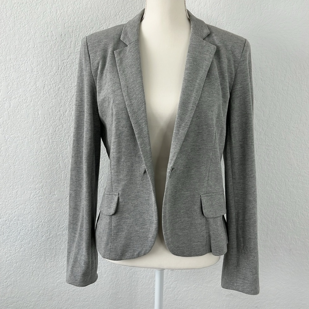 Cynthia Rowley Gray Cotton Lined Blazer Jacket Medium‎ Work Casual - Picture 7 of 11